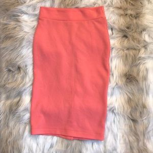 Coral pencil skirt